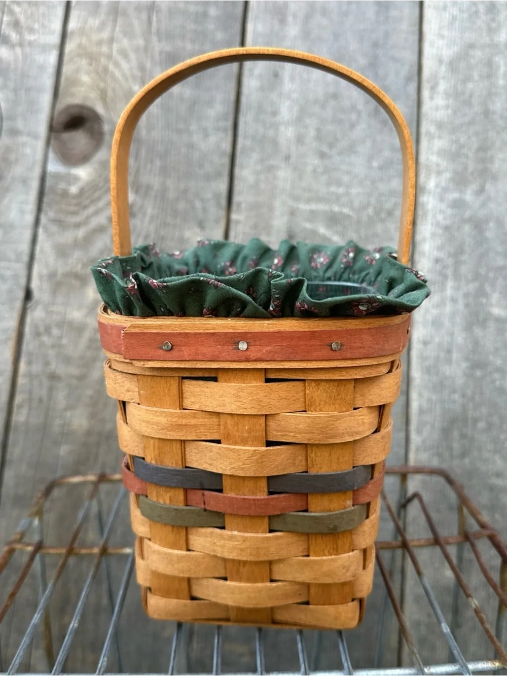 Vintage 1992 Longaberger Shades of Autumn Bittersweet Basket Complete 3-Pc Combo